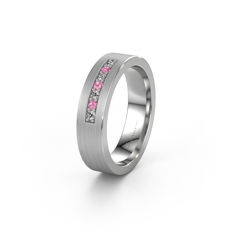 Image of Wedding ring WH0112L15BM 585 white gold ±0.20x0.08 in Pink sapphire
