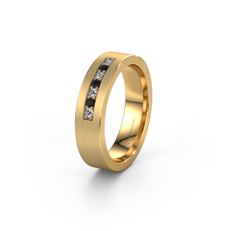 Bild von Ehering WH0112L15BM 585 Gold ±5x2 mm Schwarz Diamant