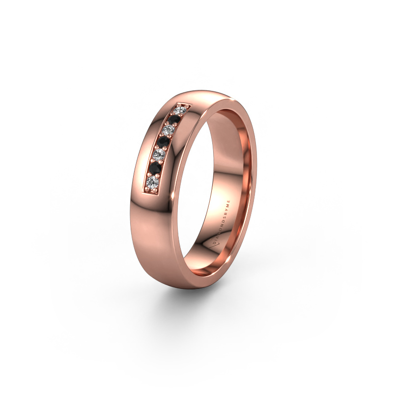 Bild von Ehering WH0112L25BP 585 Roségold ±5x2 mm Schwarz Diamant