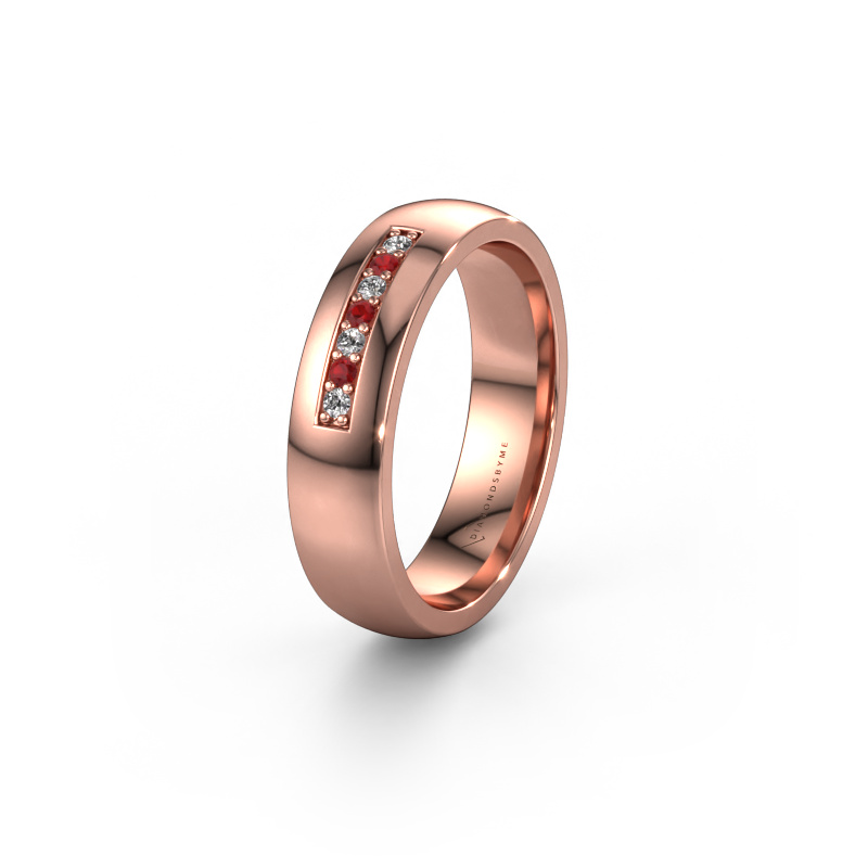 Image of Wedding ring WH0112L25BP 585 rose gold ±0.20x0.08 in Ruby