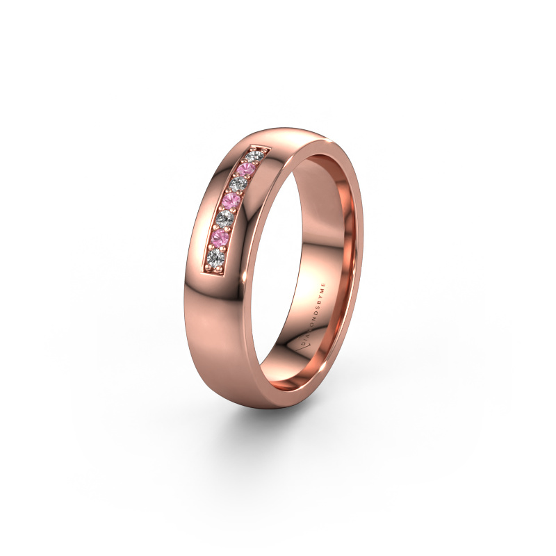 Bild von Ehering WH0112L25BP 585 Roségold ±5x2 mm Pink Saphir