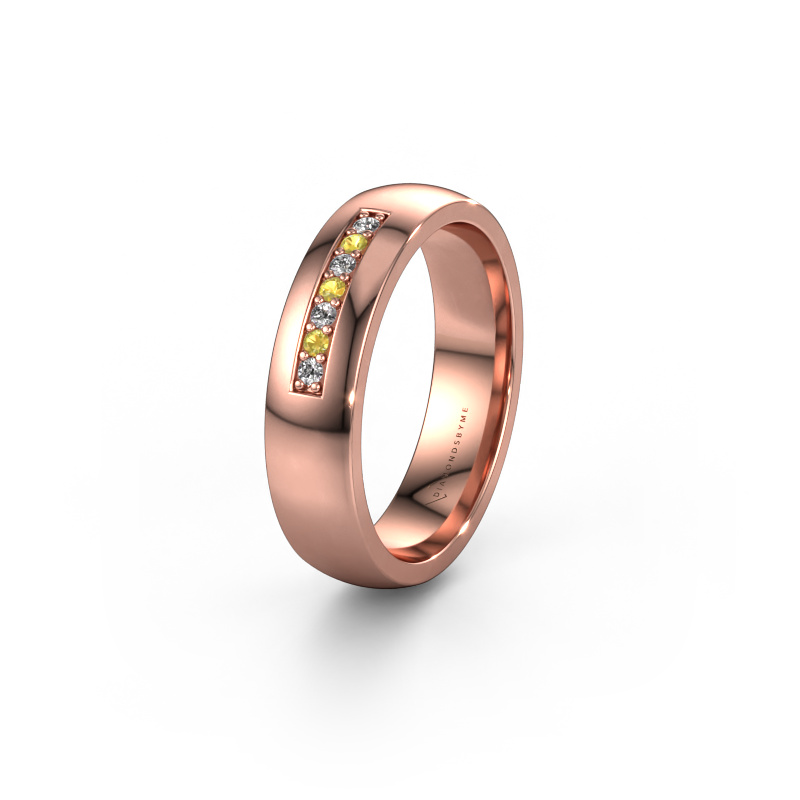 Image of Wedding ring WH0112L25BP 585 rose gold ±0.20x0.08 in Yellow sapphire