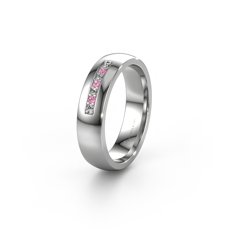 Image of Wedding ring WH0112L25BP 585 white gold ±0.20x0.08 in Pink sapphire