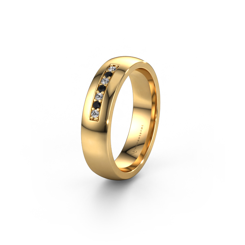 Image of Wedding ring WH0112L25BP 585 gold ±0.20x0.08 in Black diamond