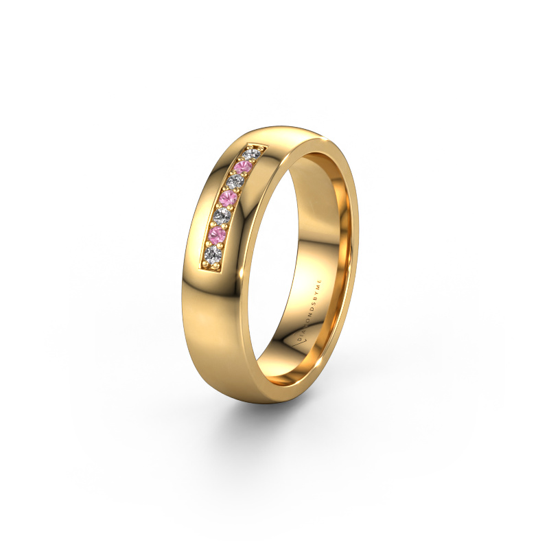 Image of Wedding ring WH0112L25BP 585 gold ±0.20x0.08 in Pink sapphire