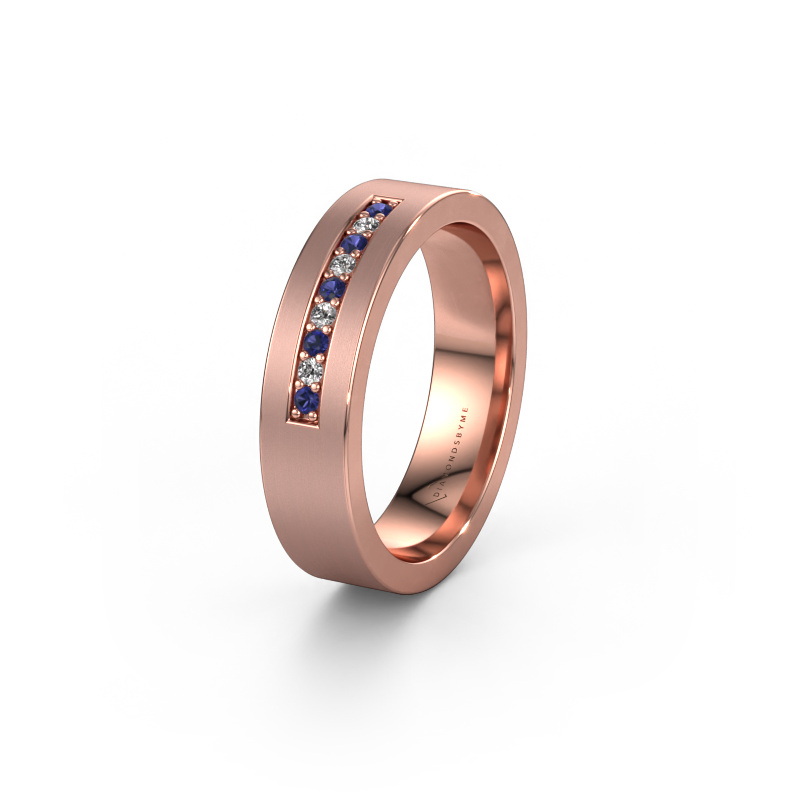 Afbeelding van Trouwring WH0113L15BM 585 rosé goud ±5x2 mm Saffier
