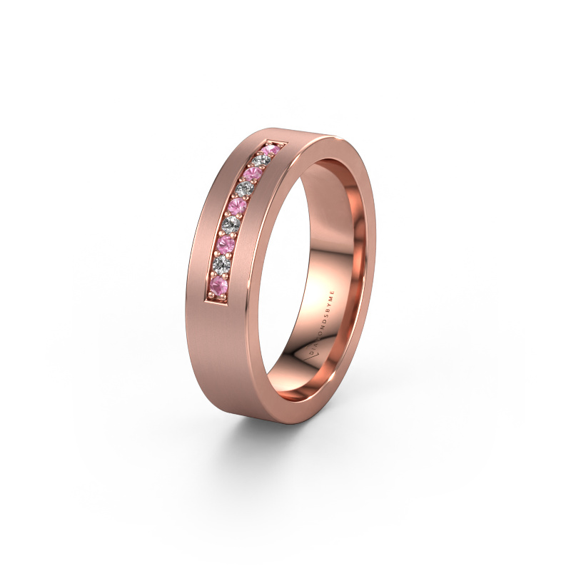 Image of Wedding ring WH0113L15BM 585 rose gold ±0.20x0.08 in Pink sapphire