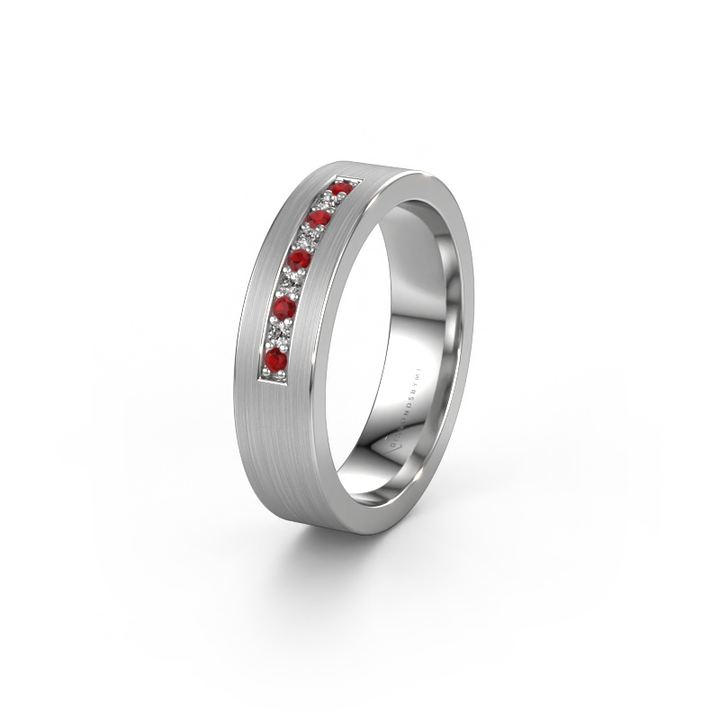 Image of Wedding ring WH0113L15BM 950 platinum ±0.20x0.08 in Ruby
