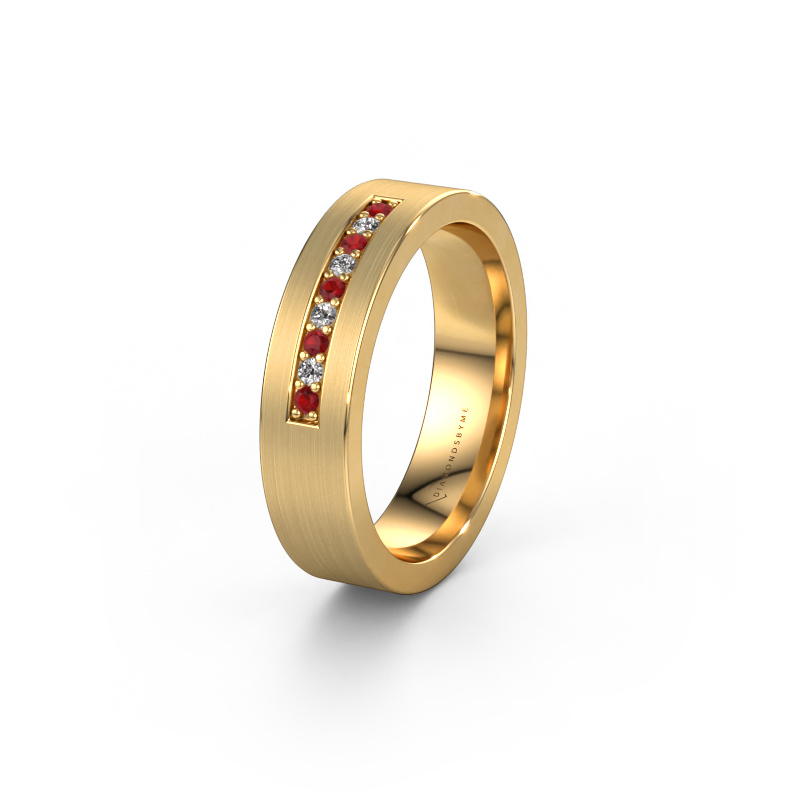 Bild von Ehering WH0113L15BM 585 Gold ±5x2 mm Rubin