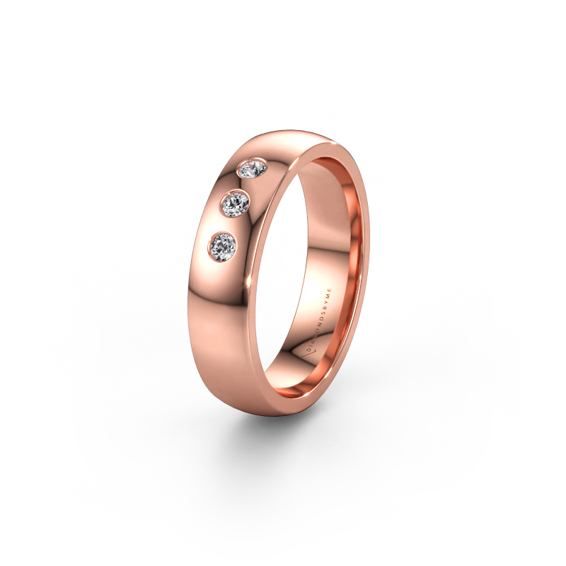 Afbeelding van Trouwring WH0114L25BP 585 rosé goud ±5 x 2 mm Diamant