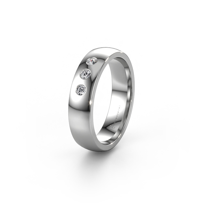 Image of Wedding ring WH0114L25BP 585 white gold ±5 x 2 mm Diamond