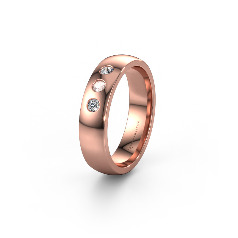 Image of Wedding ring WH0114L25BP 585 rose gold ±0.20x0.08 in Morganite champagne
