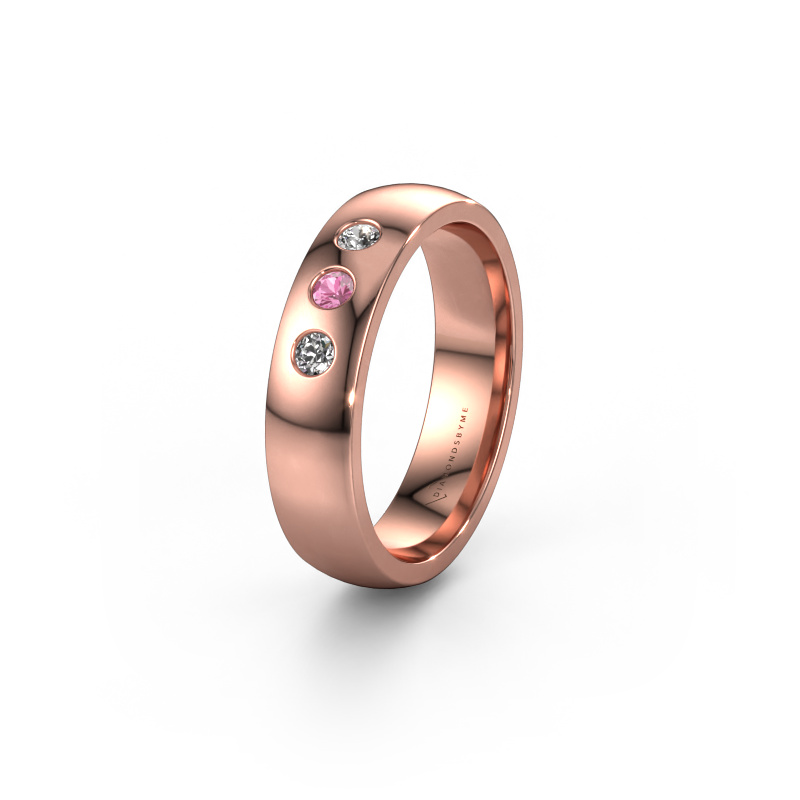 Image of Wedding ring WH0114L25BP 585 rose gold ±0.20x0.08 in Pink sapphire