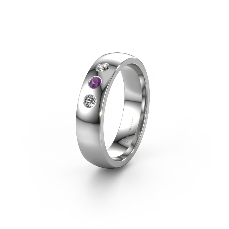Image of Wedding ring WH0114L25BP 950 platinum ±0.20x0.08 in Amethyst
