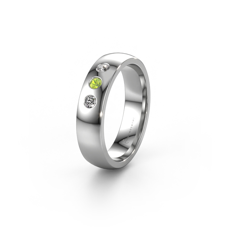 Image of Wedding ring WH0114L25BP 585 white gold ±0.20x0.08 in Peridot