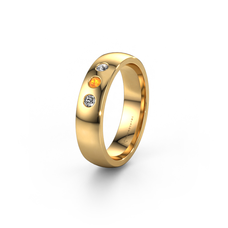 Image of Wedding ring WH0114L25BP 585 gold ±0.20x0.08 in Citrin