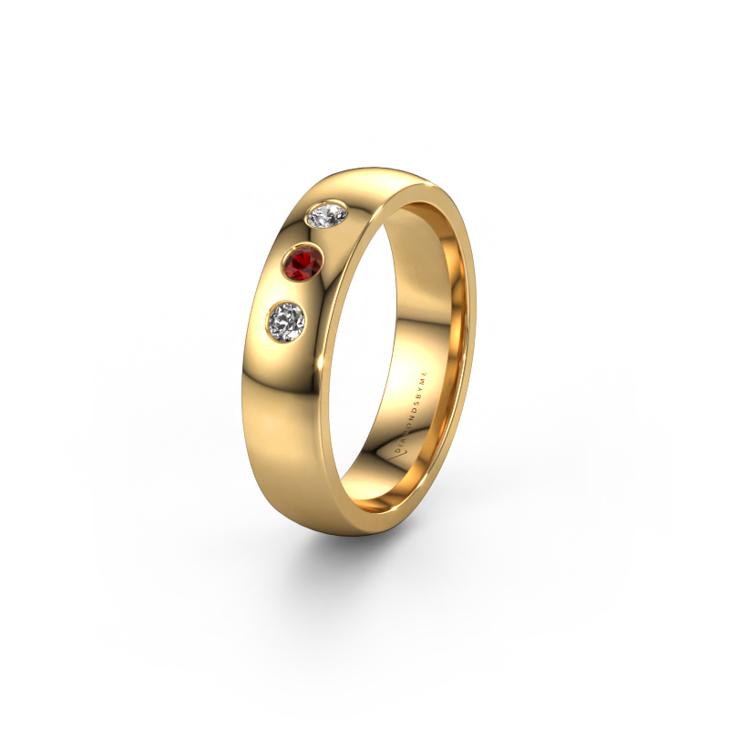Image of Wedding ring WH0114L25BP 585 gold ±0.20x0.08 in Garnet
