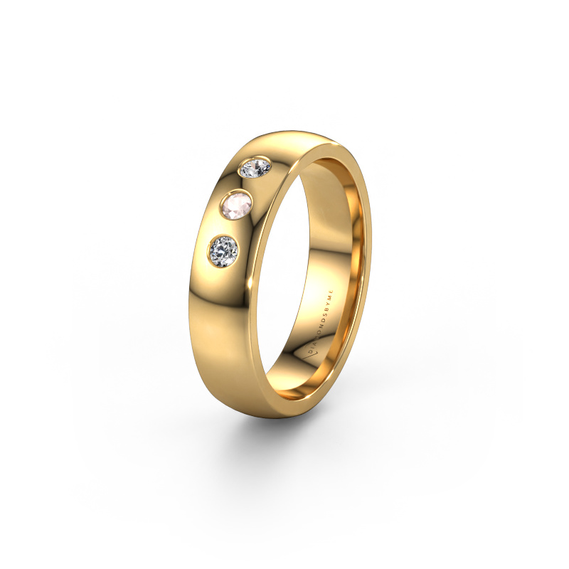 Image of Wedding ring WH0114L25BP 585 gold ±5x2 mm Morganite champagne