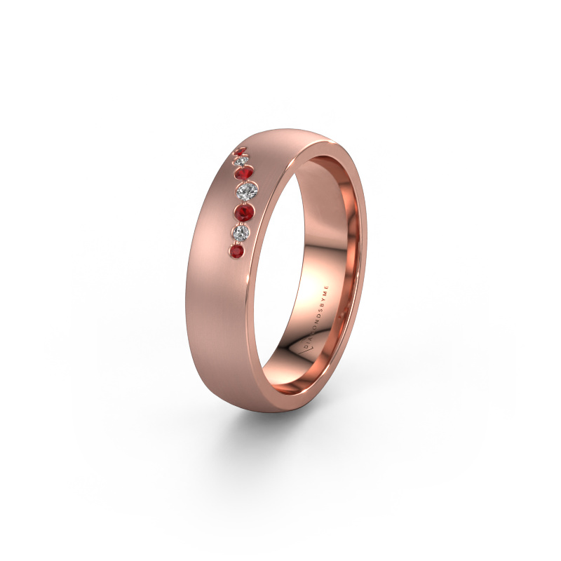 Image of Wedding ring WH0130L26BM 585 rose gold ±0.24x0.08 in Ruby