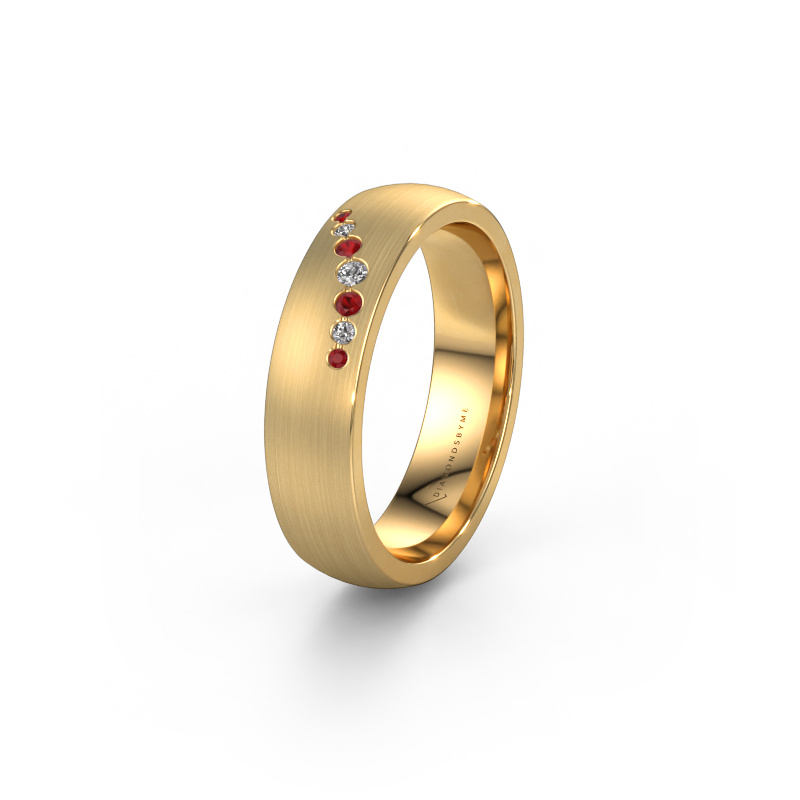 Image of Wedding ring WH0130L26BM 585 gold ±6x2 mm Ruby