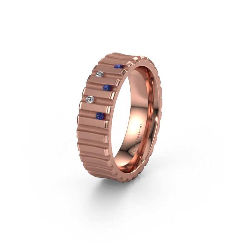 Image of Wedding ring WH0131L46BM 585 rose gold ±0.24x0.08 in Sapphire