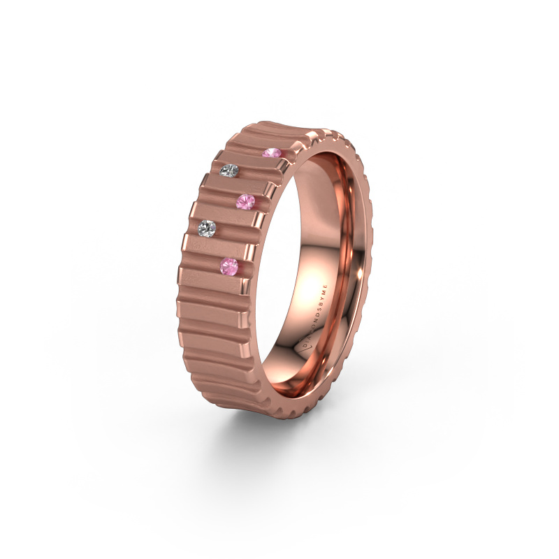 Bild von Trauring WH0131L46BM 585 Roségold ±6x2 mm Pink Saphir