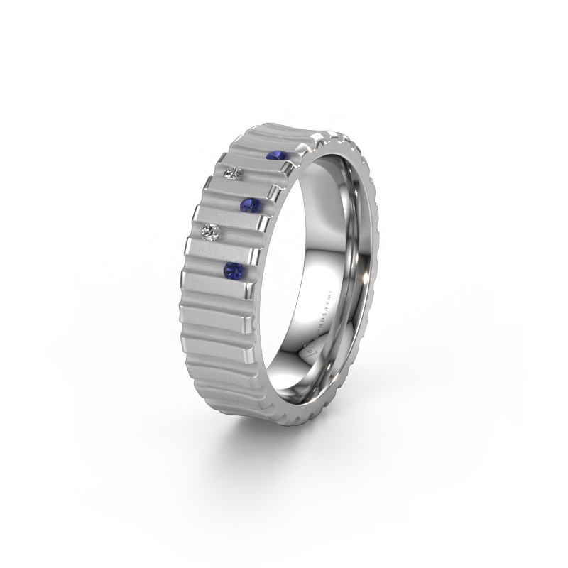 Image of Wedding ring WH0131L46BM 950 platinum ±0.24x0.08 in Sapphire