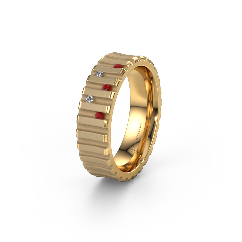 Image of Wedding ring WH0131L46BM 585 gold ±0.24x0.08 in Ruby