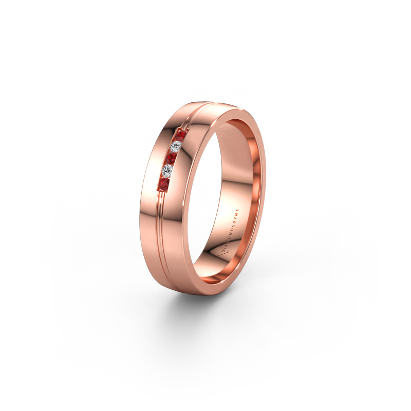 Immagine di Fede nuziale WH0132L25B 585 oro rosa ±5 x 2 mm Rubino