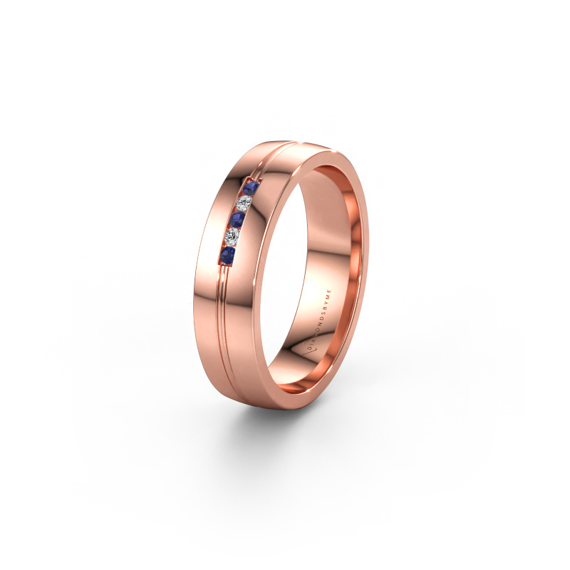 Bild av Vigselring WH0132L25B 585 roséguld ±5 x 2 mm Safir