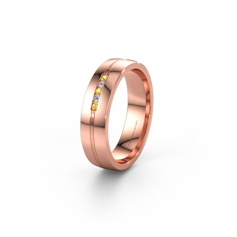 Bild av Vigselring WH0132L25B 585 roséguld ±5 x 2 mm Gul safir