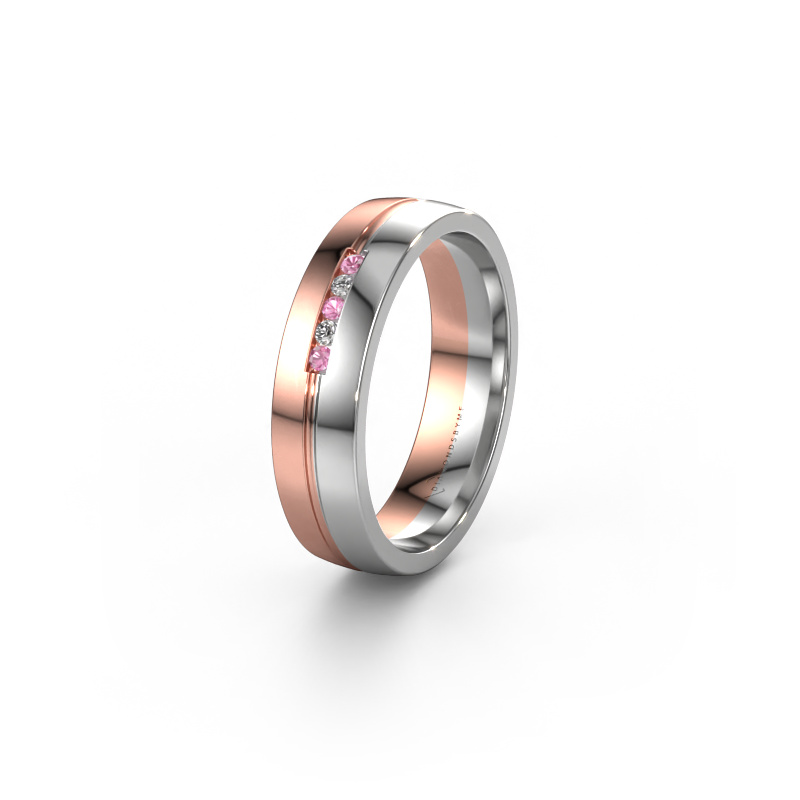 Bild von Ehering WH0132L25B 585 Roségold ±5x2 mm Pink Saphir