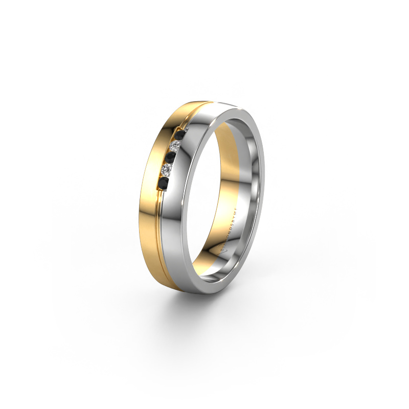 Image of Wedding ring WH0132L25B 585 gold ±0.20x0.08 in Black diamond