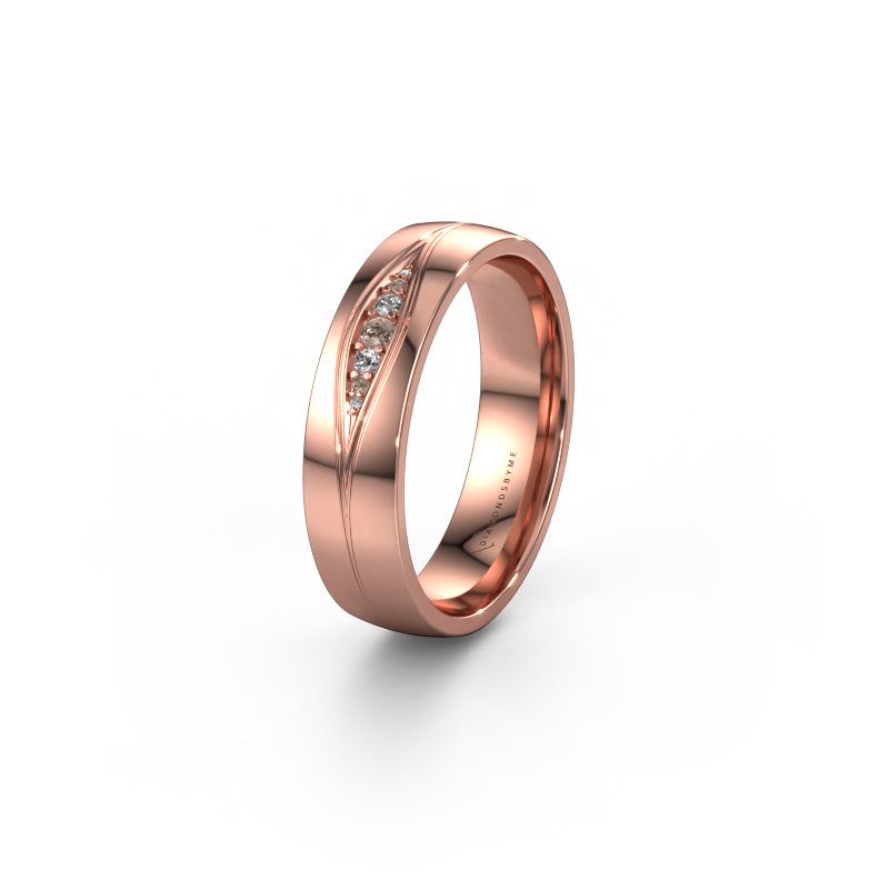 Image of Wedding ring WH0133L25AP 585 rose gold ±0.20x0.07 in Brown diamond