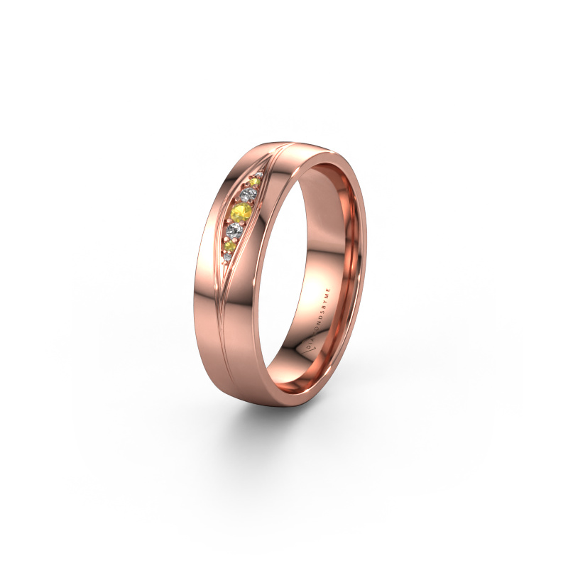 Image of Wedding ring WH0133L25AP 585 rose gold ±0.20x0.07 in Yellow sapphire