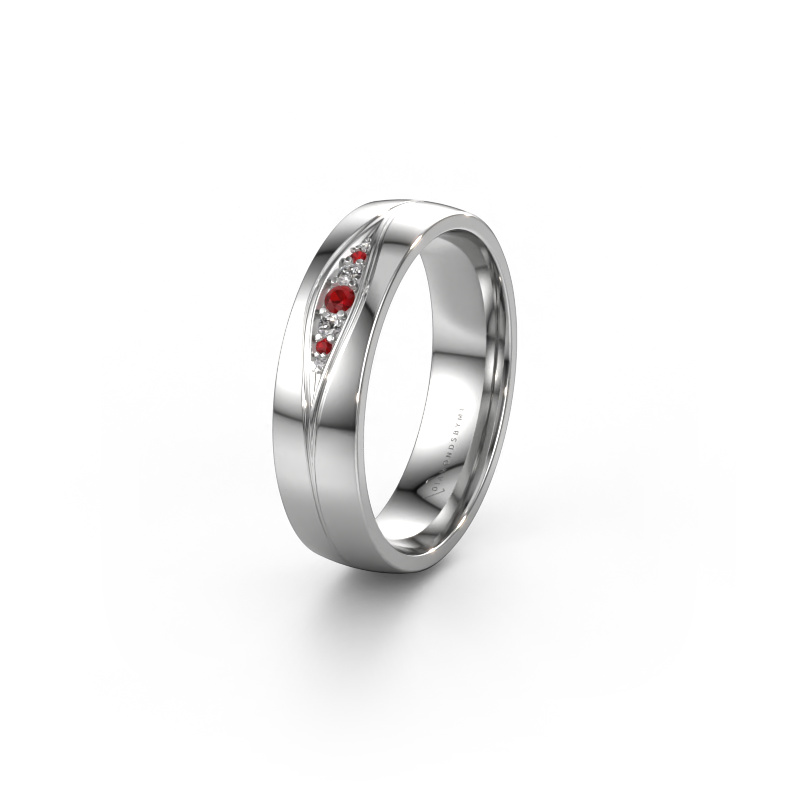 Image of Wedding ring WH0133L25AP 585 white gold ±0.20x0.07 in Ruby