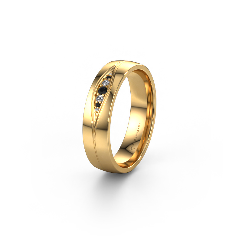 Image of Wedding ring WH0133L25AP 585 gold ±0.20x0.07 in Black diamond