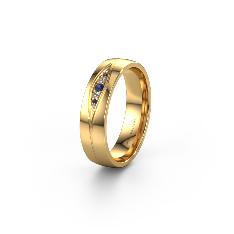 Image of Wedding ring WH0133L25AP 585 gold ±5x1.7 mm Sapphire