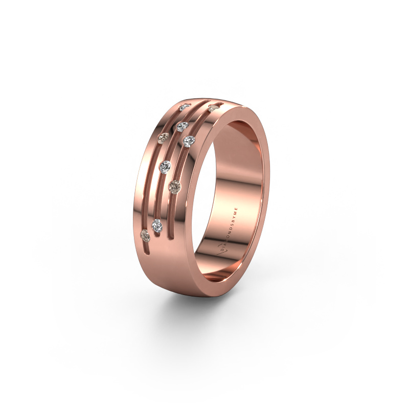 Afbeelding van Trouwring WH0134L26B 585 rosé goud ±6x2 mm Bruine diamant