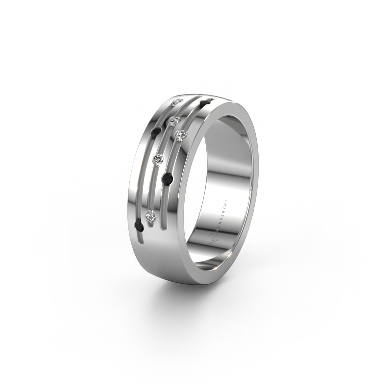 Bild von Ehering WH0134L26B 585 Weißgold ±6x2 mm Schwarz Diamant