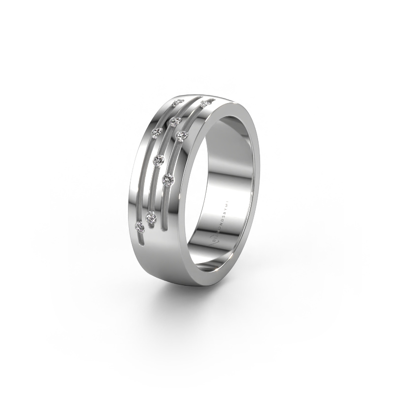 Afbeelding van Trouwring WH0134L26B 585 witgoud ±6x2 mm Zirkonia