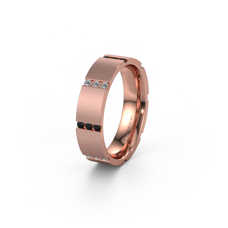 Bild von Ehering WH0135L15BM 585 Roségold ±5x2 mm Schwarz Diamant