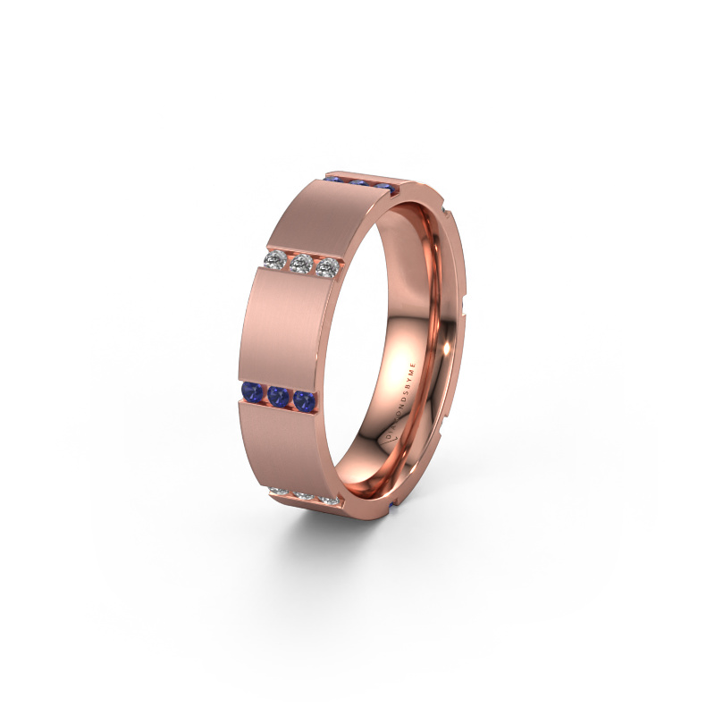 Image of Wedding ring WH0135L15BM 585 rose gold ±0.20x0.08 in Sapphire