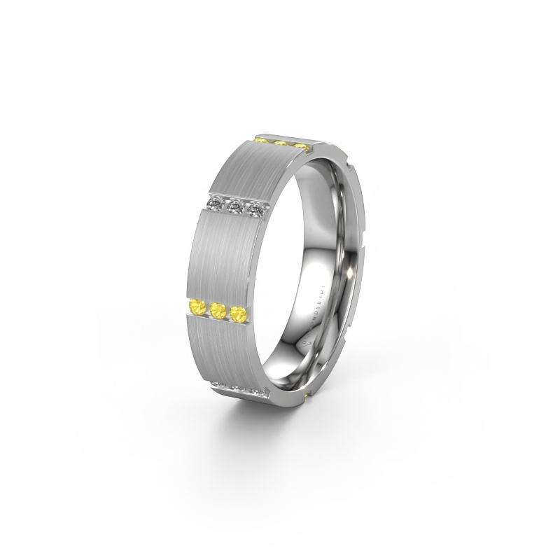Bild von Ehering WH0135L15BM 950 Platin ±5x2 mm Gelb Saphir