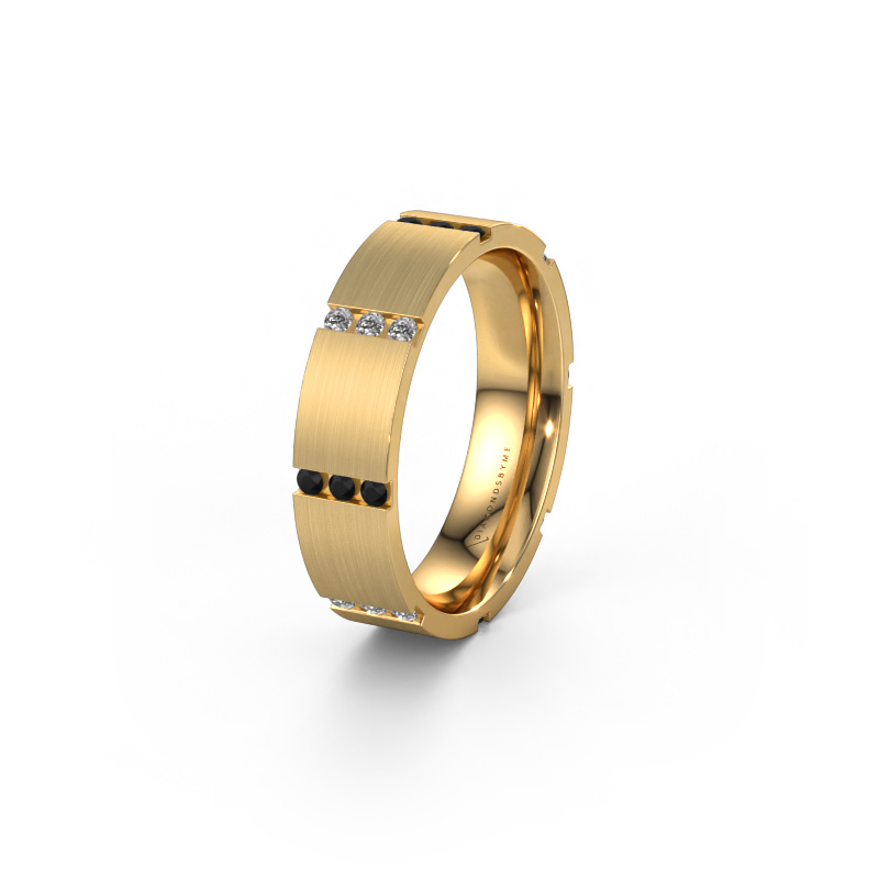 Bild von Ehering WH0135L15BM 585 Gold ±5x2 mm Schwarz Diamant