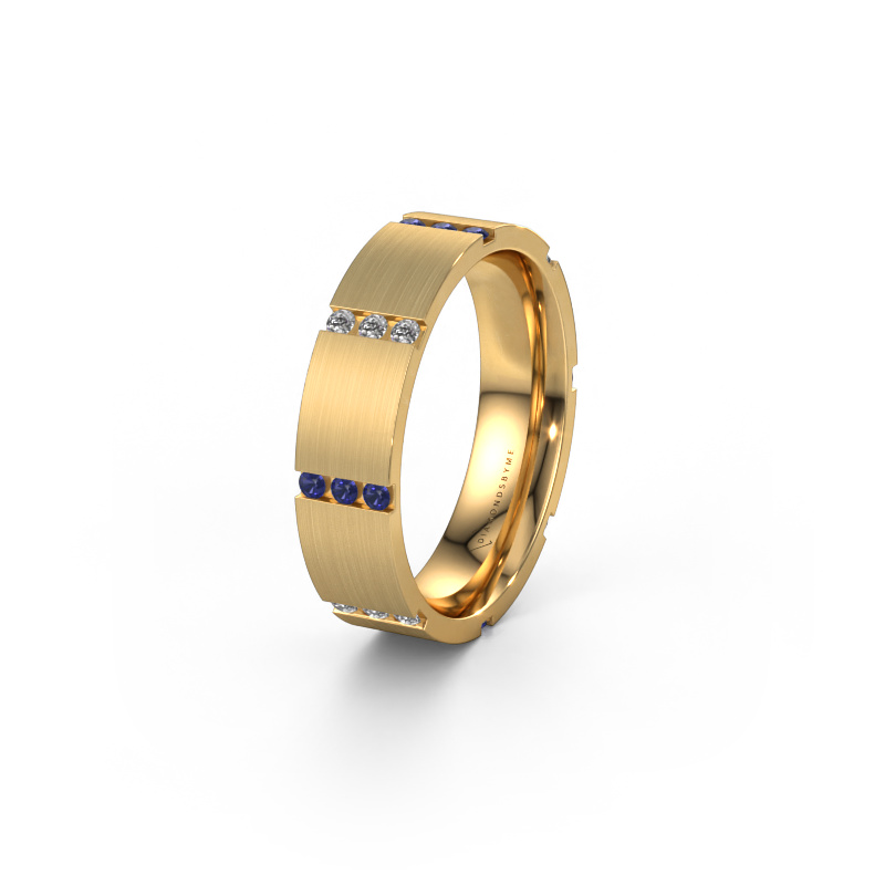 Image of Wedding ring WH0135L15BM 585 gold ±0.20x0.08 in Sapphire
