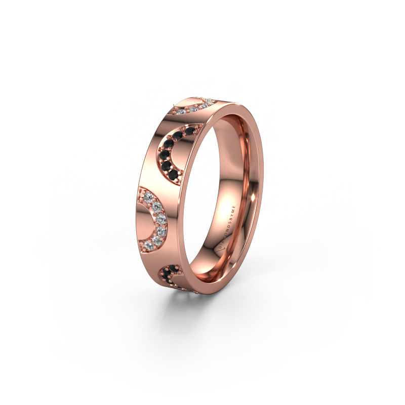 Image of Wedding ring WH0136L15BP 585 rose gold ±0.20x0.08 in Black diamond