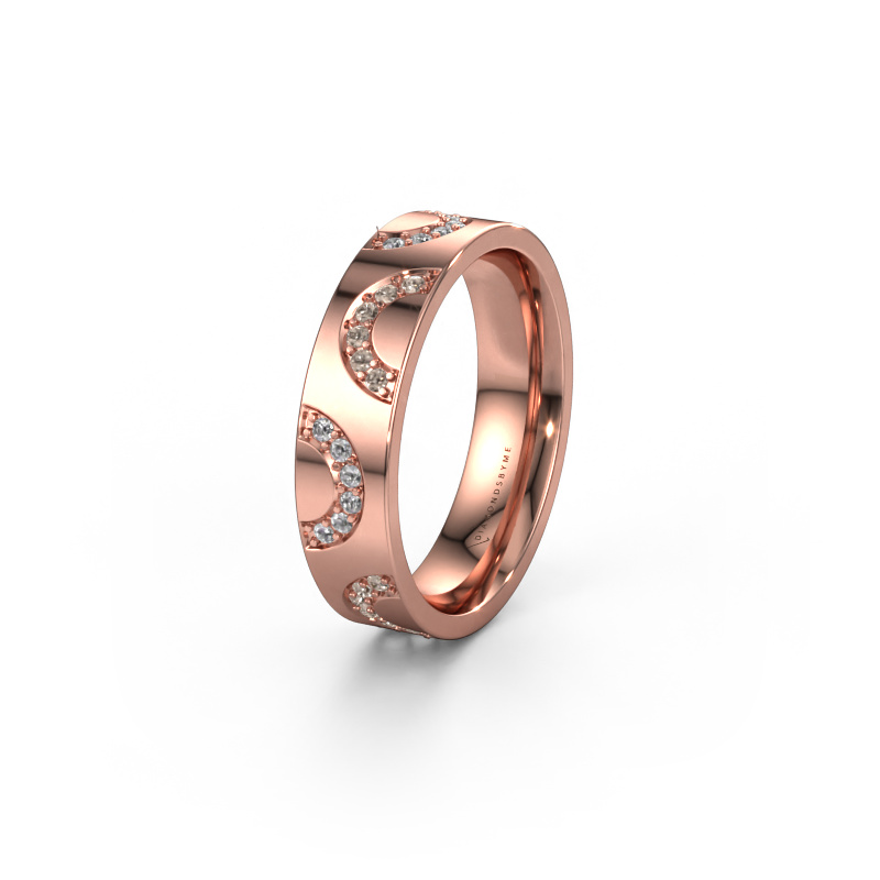 Image of Wedding ring WH0136L15BP 585 rose gold ±0.20x0.08 in Brown diamond