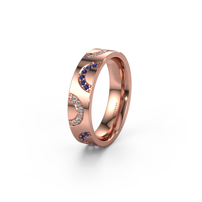 Image of Wedding ring WH0136L15BP 585 rose gold ±0.20x0.08 in Sapphire