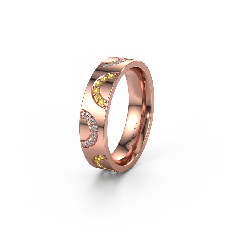Image of Wedding ring WH0136L15BP 585 rose gold ±0.20x0.08 in Yellow sapphire